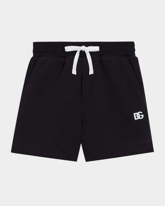 Boy's Jersey Jogger Shorts W/ Rubber DG Logo, Size 4-